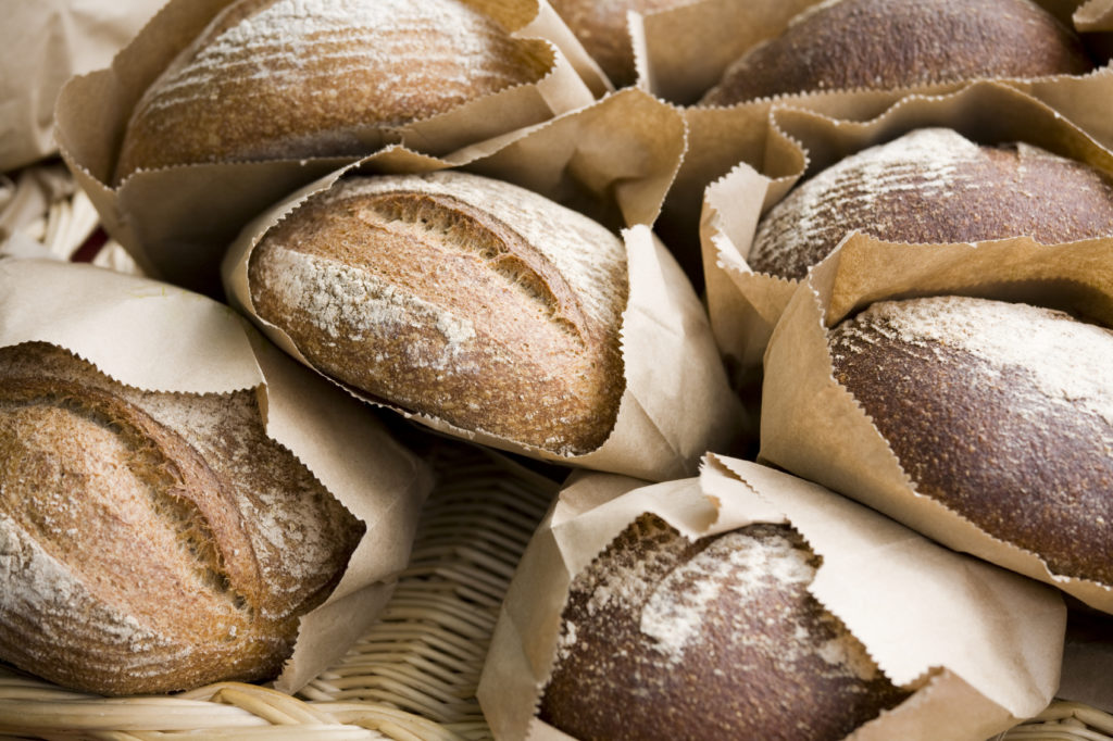 Fresh baked bread at farmers market