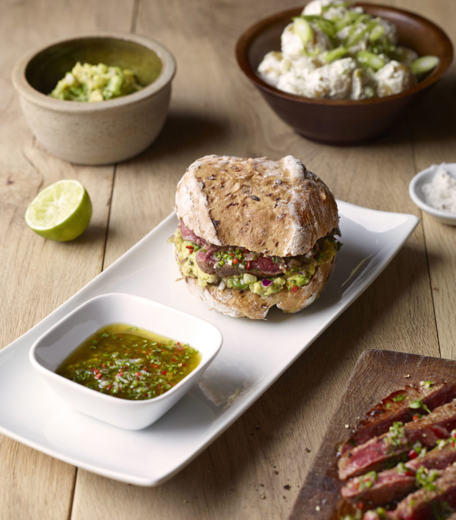 Sourdough & Onion Roll with Crusted, Salted Sirloin illustration