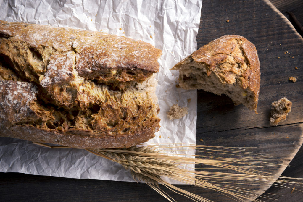 Crumbly dark brown bread