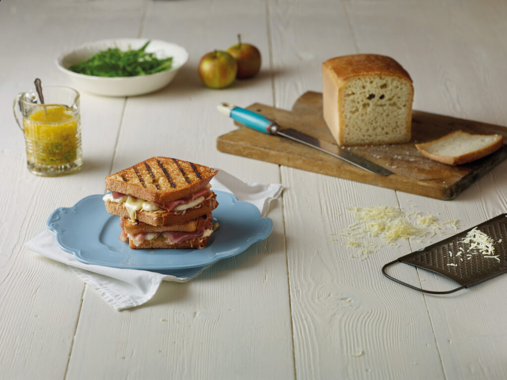 Croque Monsieur with Mustard and Chive Vinaigrette illustration